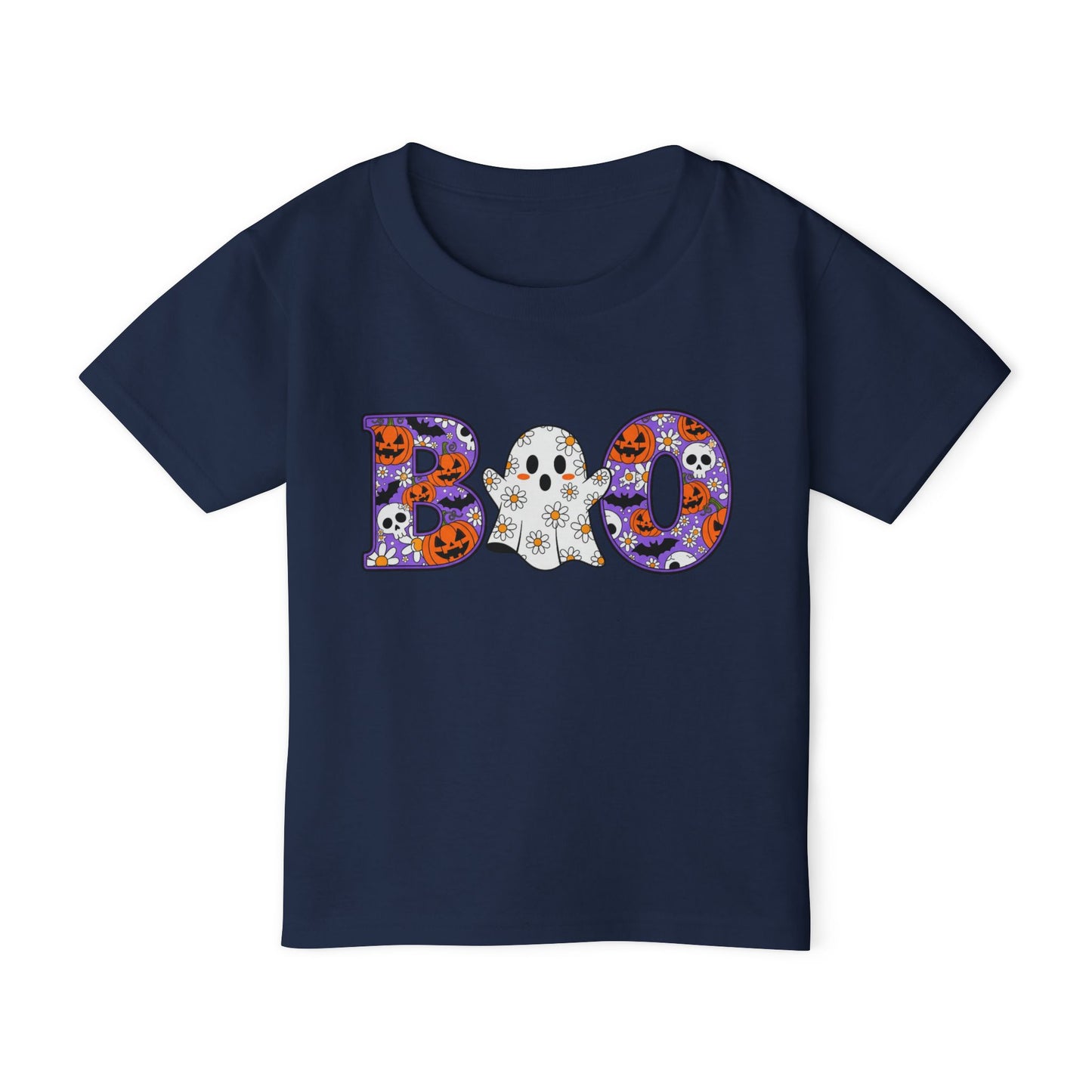 Cute Floral Boo w/Ghost Heavy Cotton™ Toddler T-shirt