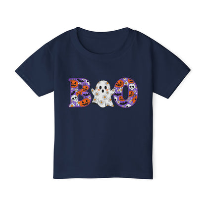 Cute Floral Boo w/Ghost Heavy Cotton™ Toddler T-shirt