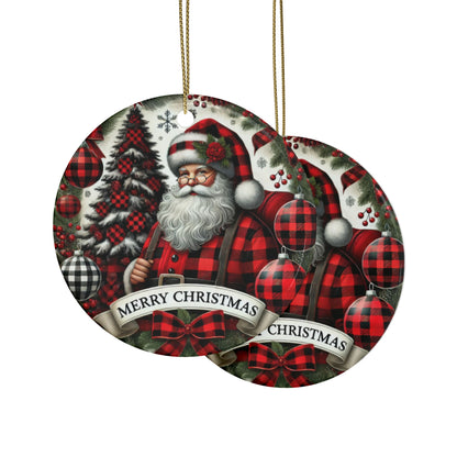 Jolly Santa Wishes Ceramic Ornaments - Set (1-20 pcs)
