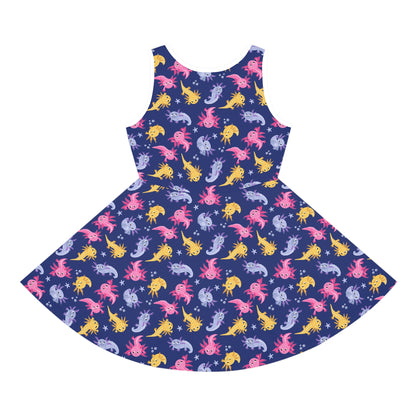 Axolotl Lagoon Girls' Sleeveless Sundress