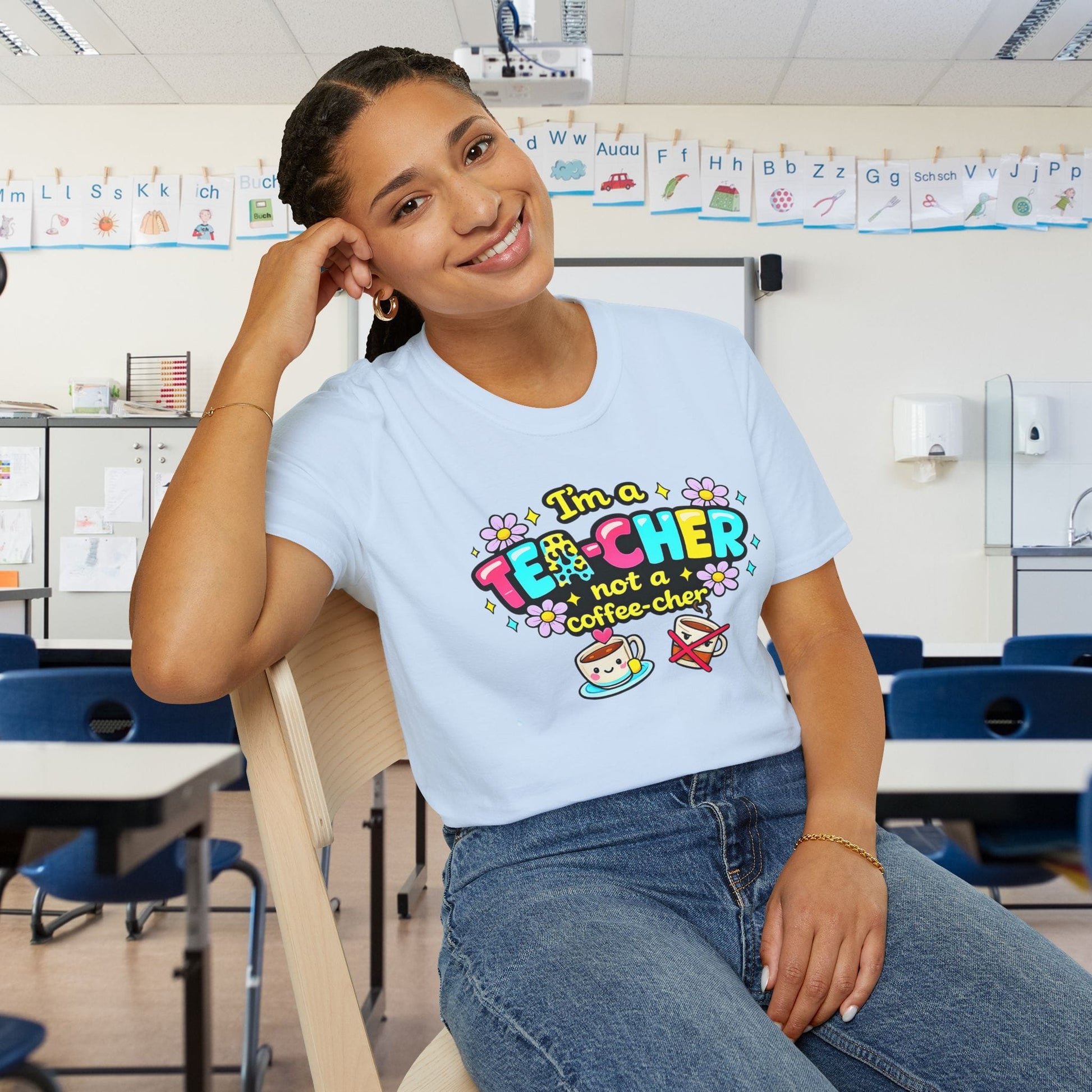 I'm A Tea-cher Not A Coffee-cher Adult T-shirt