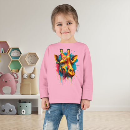 Colorful Giraffe Toddler Long Sleeve Tee