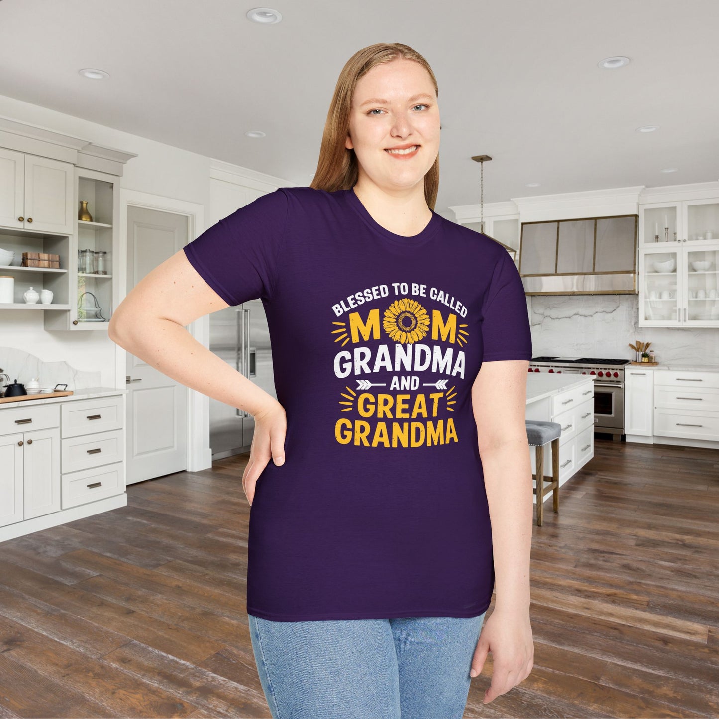 Blessed To Be Called Mom Grandma Great Grandma Adult T-shirt