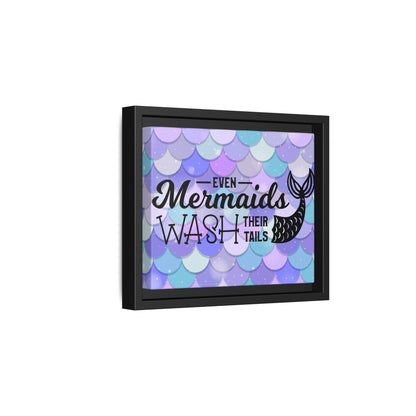 Even Mermaids Wash Their Tails 2 Framed Canvas Bathroom Art