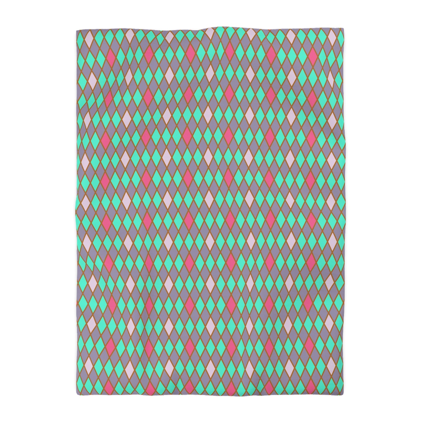 Teal/Pink Harlequin Microfiber Duvet Cover