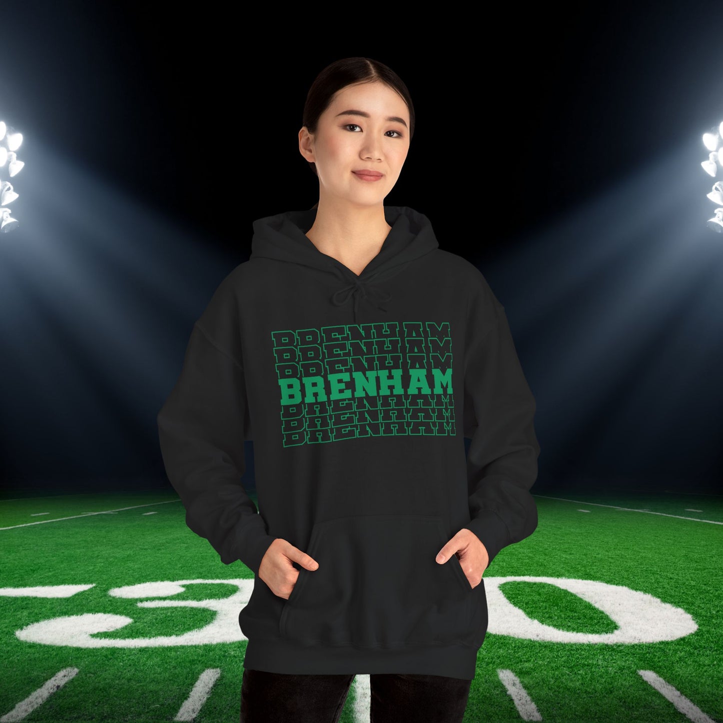 Brenham (Stacked) Adult Heavy Blend™ Hooded Sweatshirt