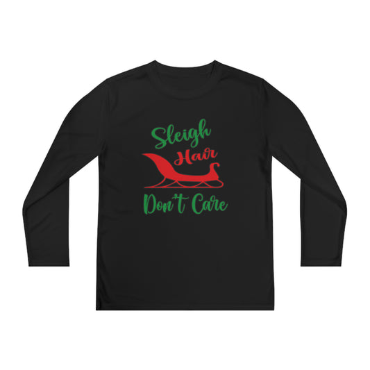 Sleigh Hair Don't Care Youth Long Sleeve Tee