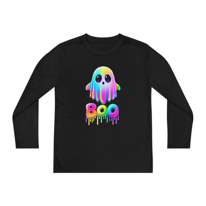 Neon Ghostly Boo Youth Long Sleeve Tee