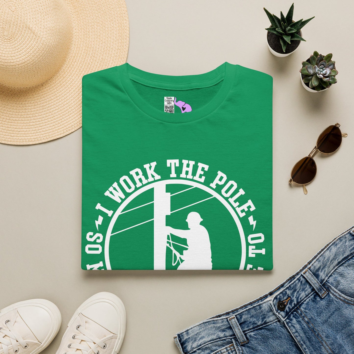 I Work The Pole So She Doesnt Have To Adult T-shirt