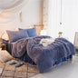 Korean Mink Velvet Cozy 4Pc Bedding Duvet Set w/Skirt