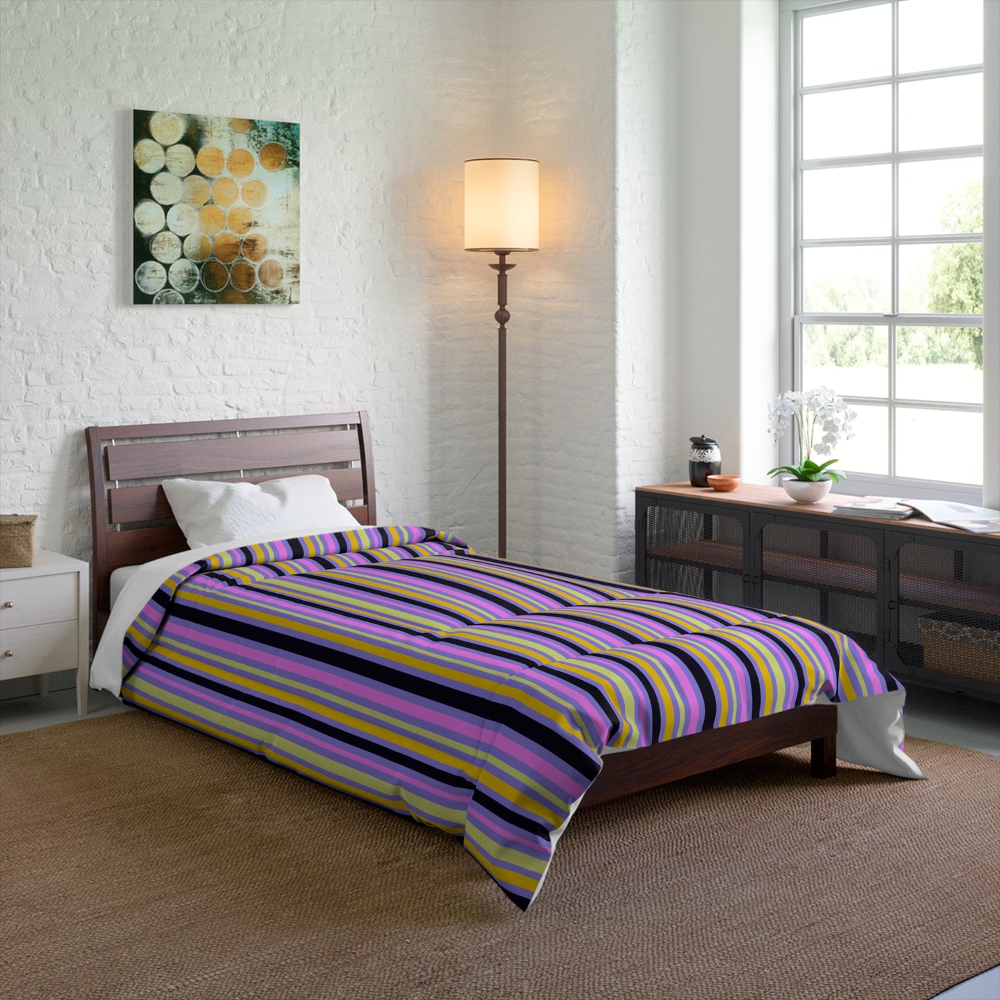 Midnight Pop Stripes Comforter