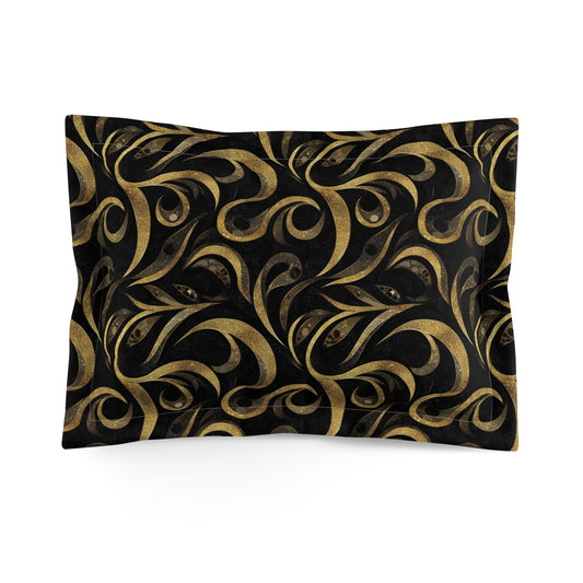 Golden Noir Swirl Pillow Sham