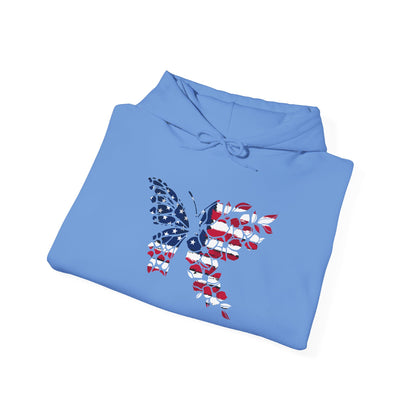 American Flag Butterfly Heavy Blend™ Hooded Sweatshirt