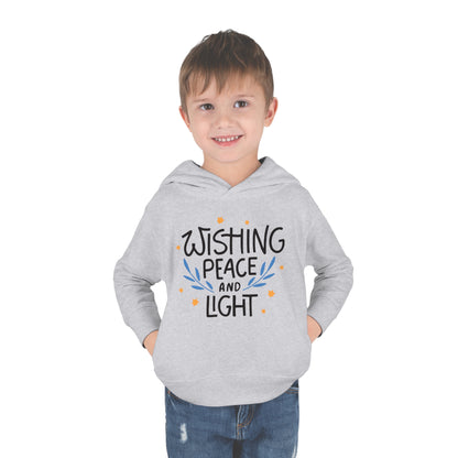 Hanukkah Wishing Peace & Light 3 Toddler Pullover Fleece Hoodie