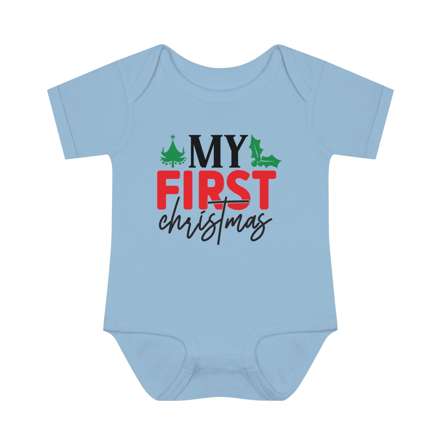 My First Christmas Infant Baby Rib Bodysuit