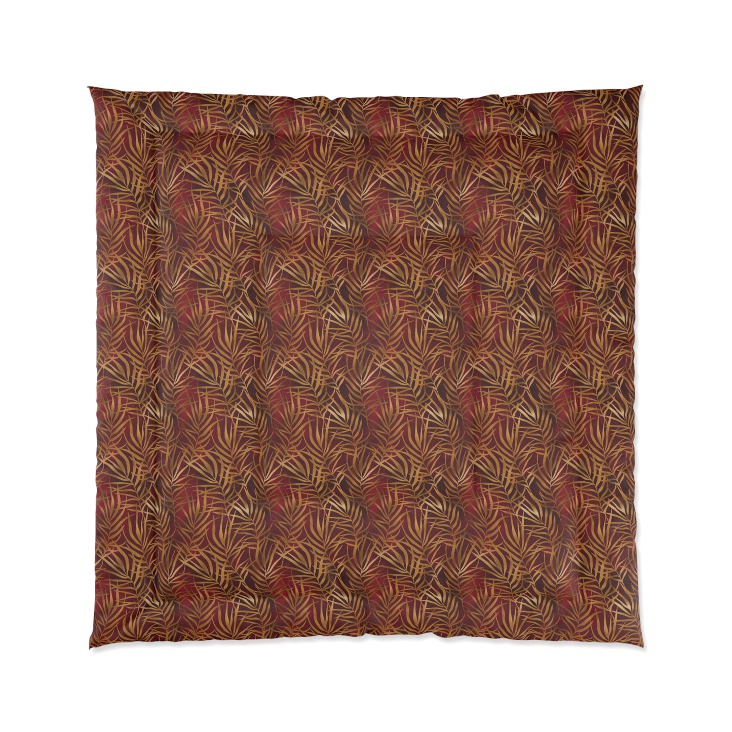 Crimson Palm Veil Comforter