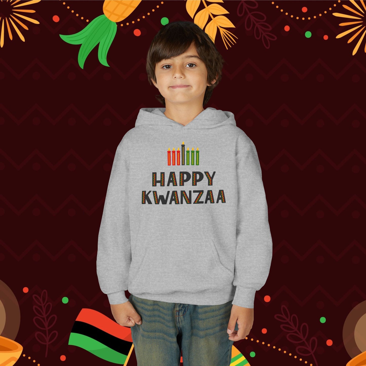 Happy Kwanzaa (Kinara) Youth Hoodie