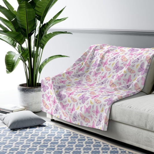 Pastel Butterfly Dreams Fleece Blanket