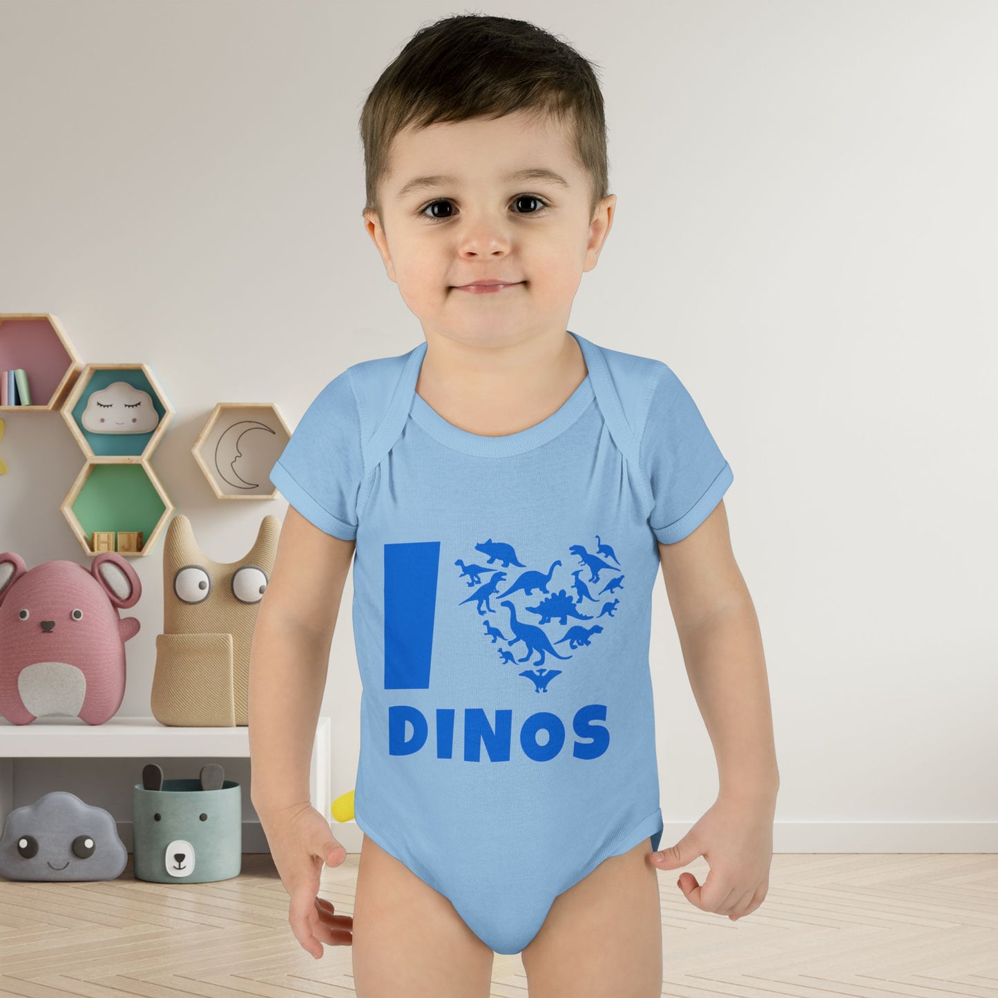 I Love Dinos (Dino Heart) Infant Baby Rib Bodysuit