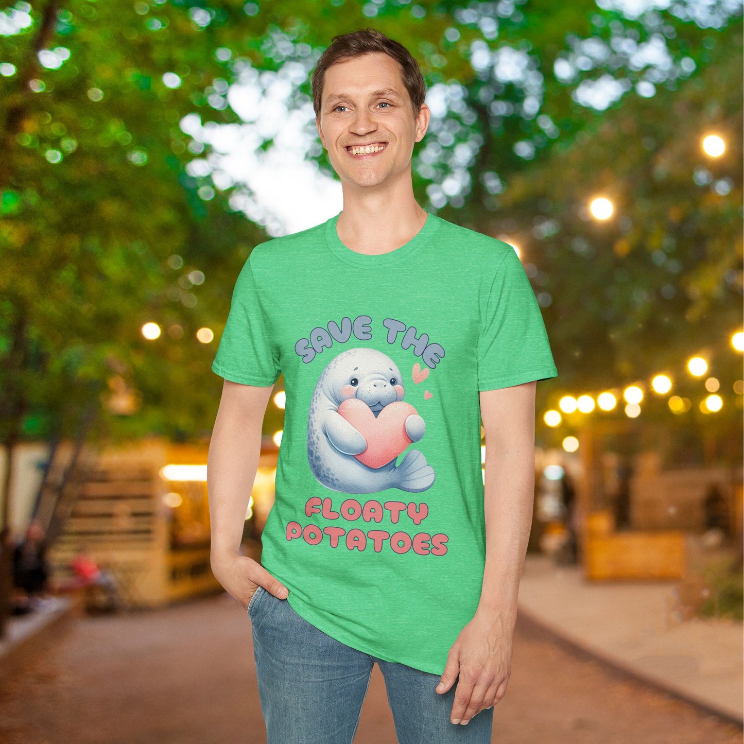 Save The Floaty Potatoes (Manatee) Adult T-shirt