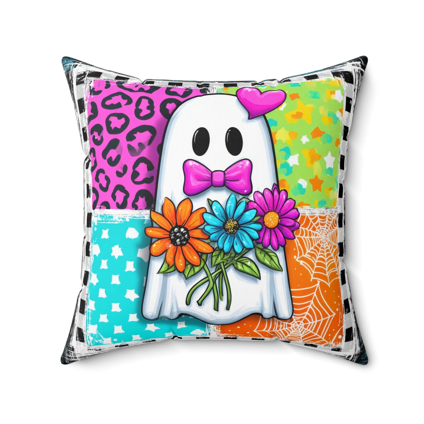 Bloom & Boo Patchwork Throw Pillow