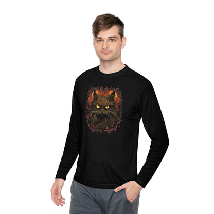 Creepy Black Cat Adult Long Sleeve Tee