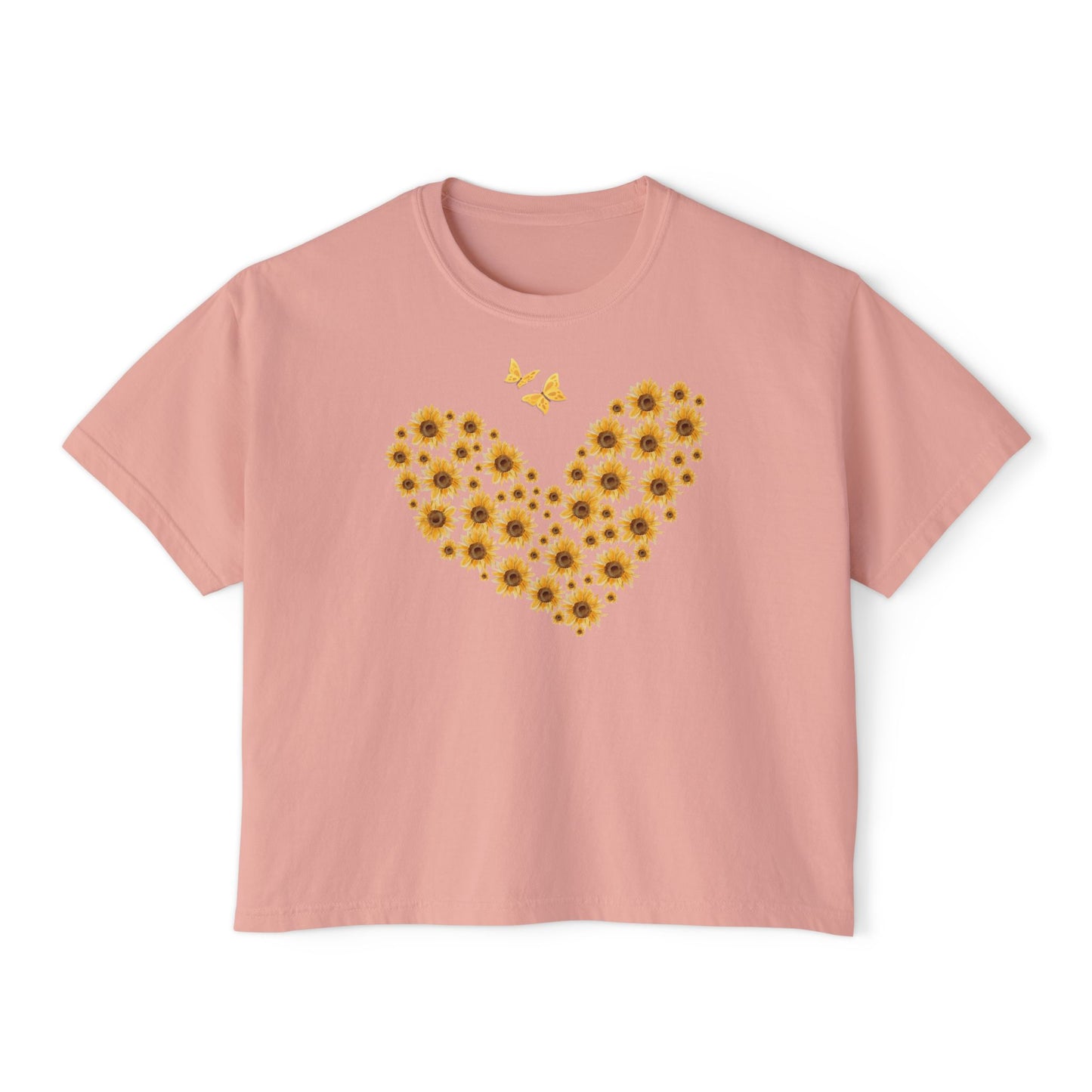 Sunflower Heart & Butterflies Women's Boxy Tee