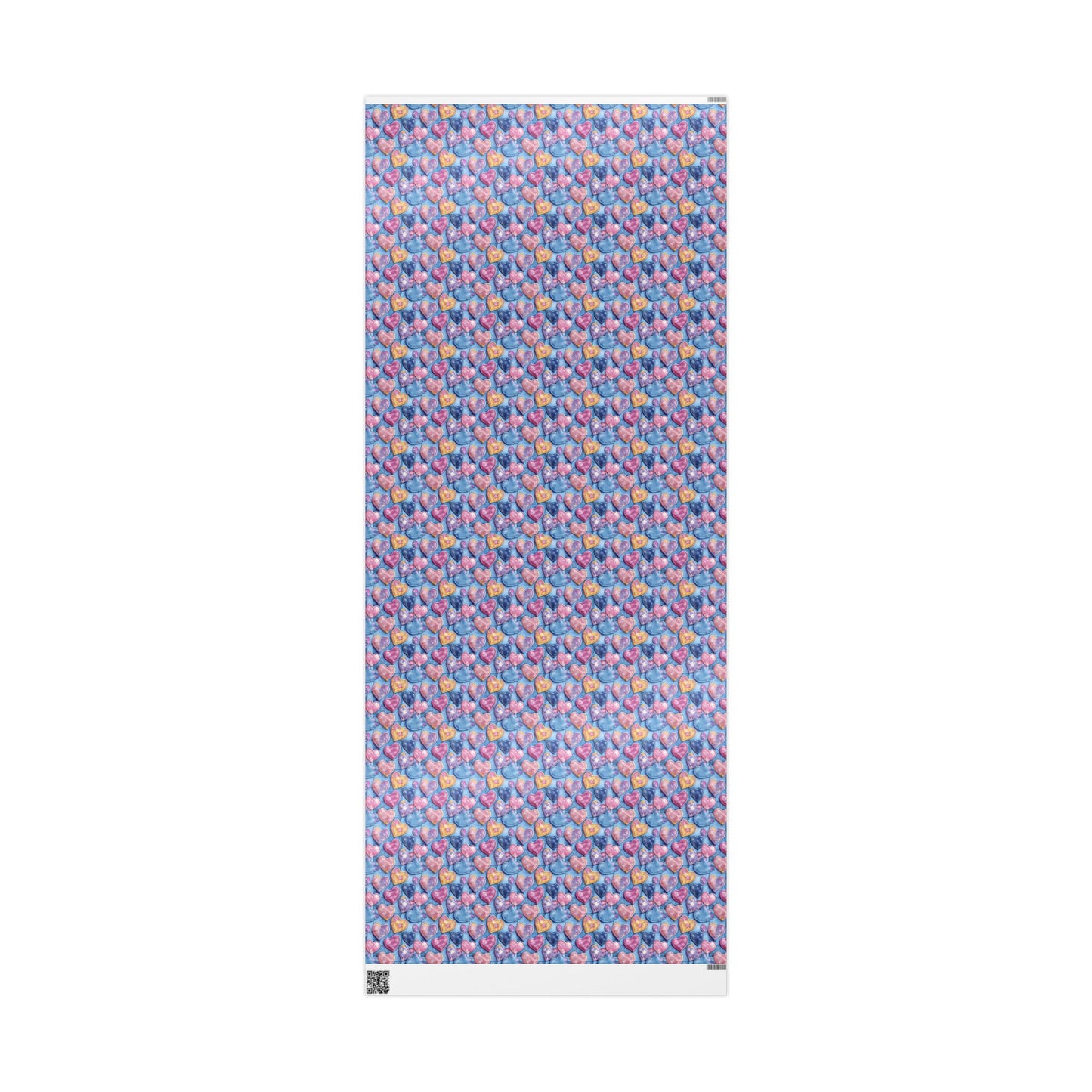 Color Pop Stitched Hearts Wrapping Paper