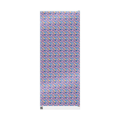 Color Pop Stitched Hearts Wrapping Paper