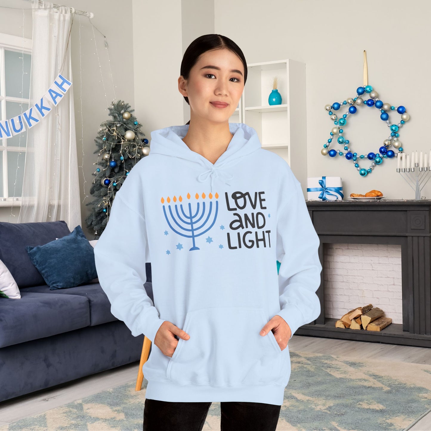 Hanukkah Love & Light Heavy Blend™ Hooded Sweatshirt