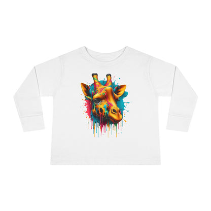 Colorful Giraffe Toddler Long Sleeve Tee