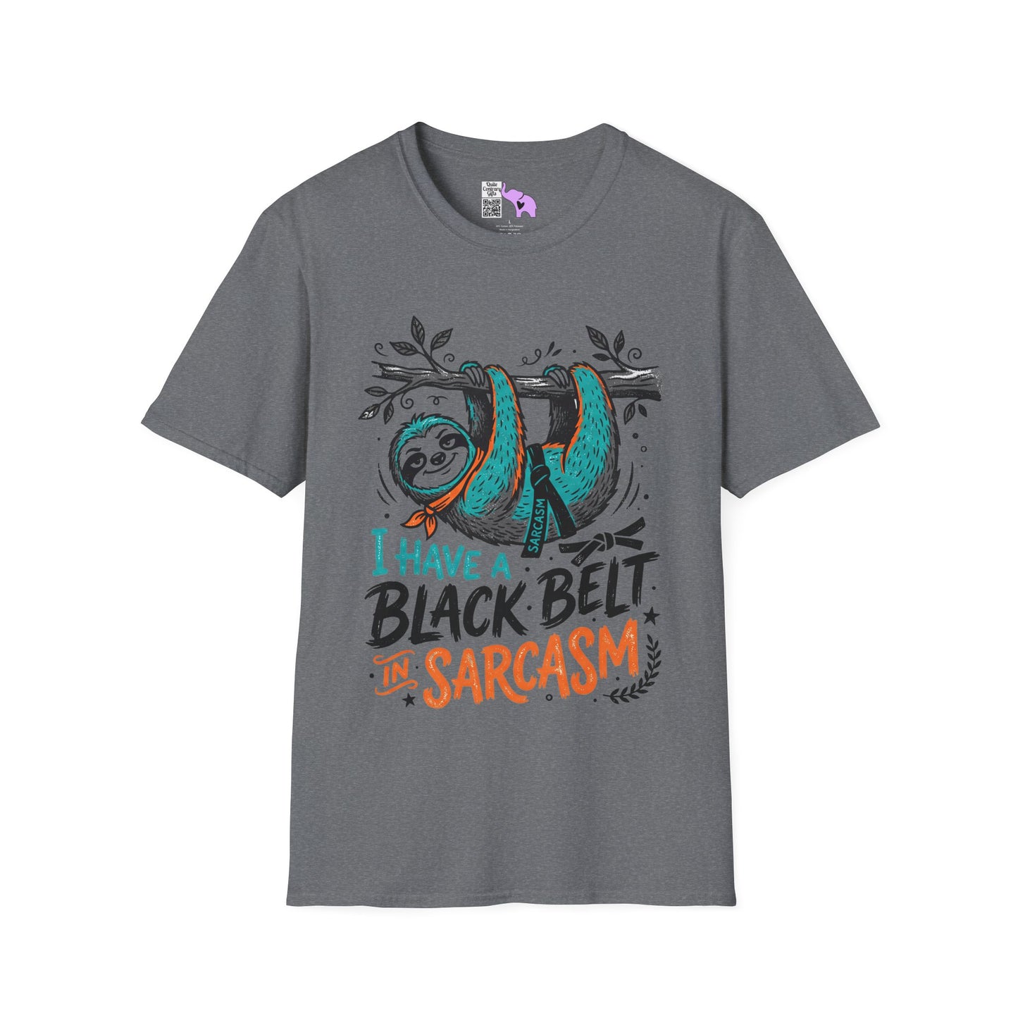 ""I Have A Black Belt in Sarcasm (Sloth) Adult T-shirt
