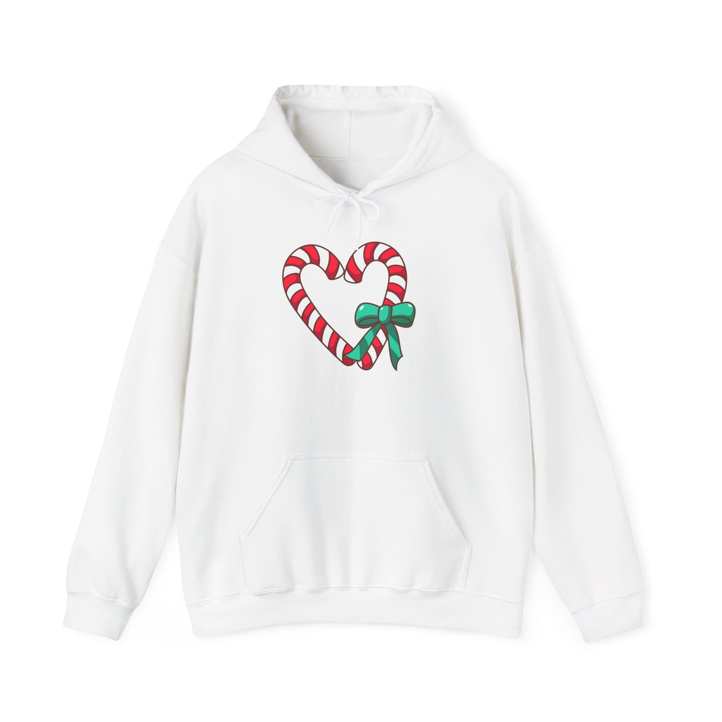 Candy Cane Heart Adult Heavy Blend™ Hooded Sweatshirt