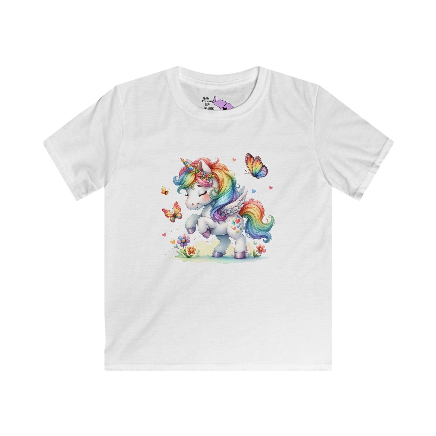 Rainbow Unicorn Kids Softstyle Tee
