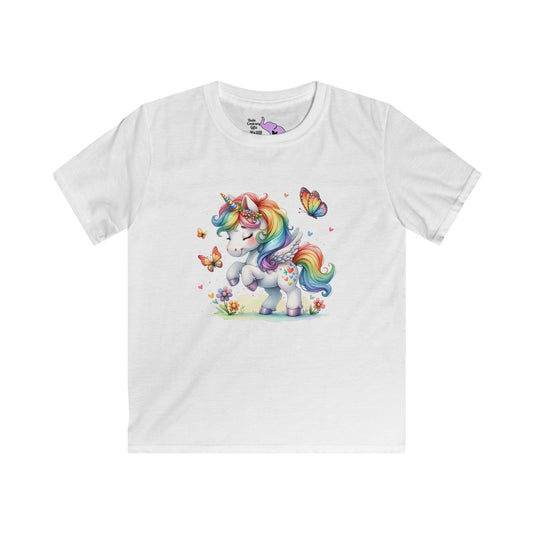 Rainbow Unicorn Kids Softstyle Tee