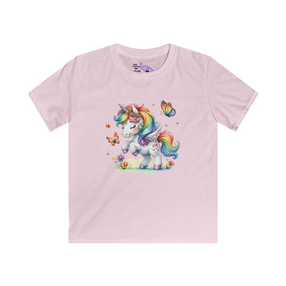 Rainbow Unicorn Kids Softstyle Tee