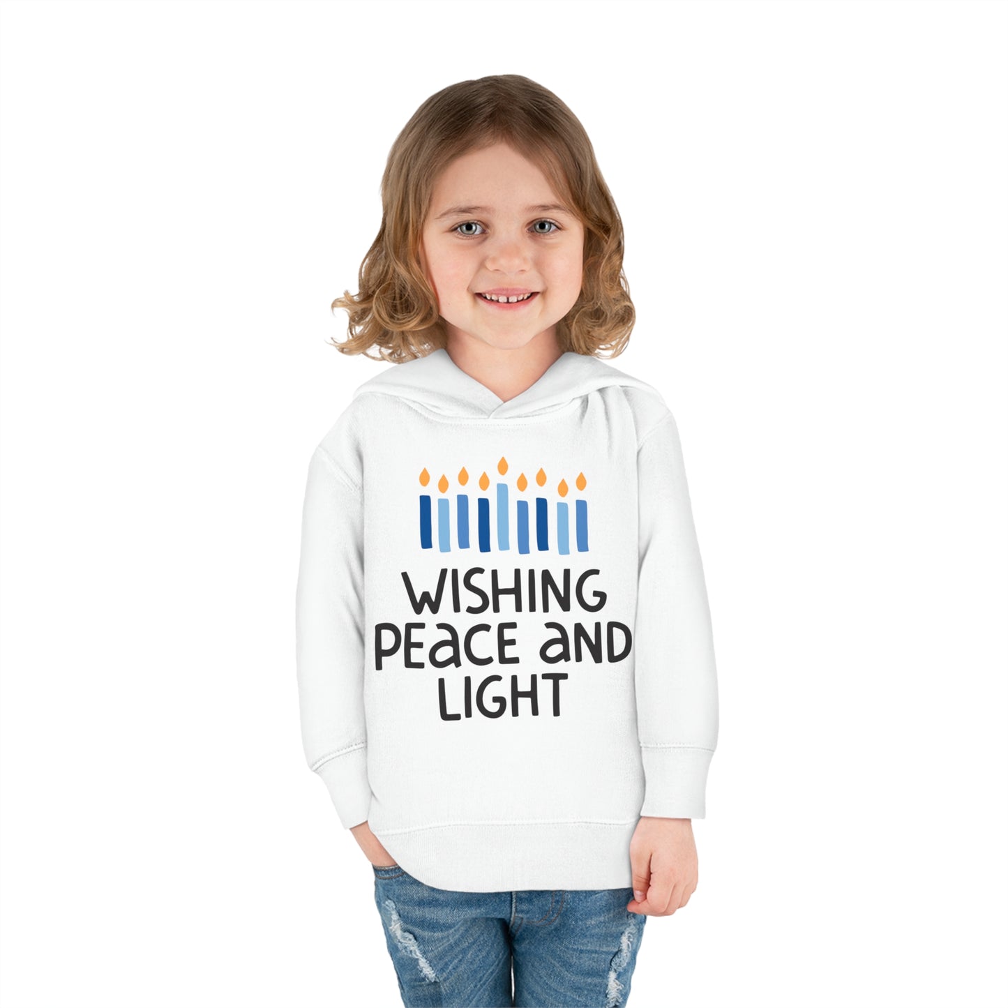 Hanukkah Wishing Peace & Light 2 Toddler Pullover Fleece Hoodie