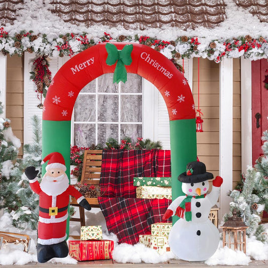 Inflatable Christmas Arch with Santa and Snowman or Santa Claus