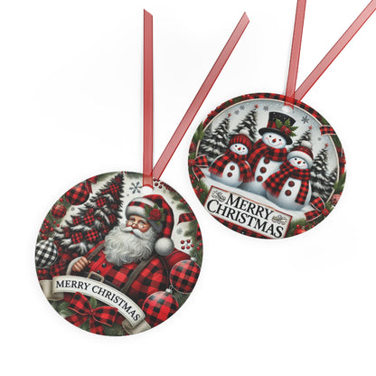 Jolly Santa Wishes Metal Ornament