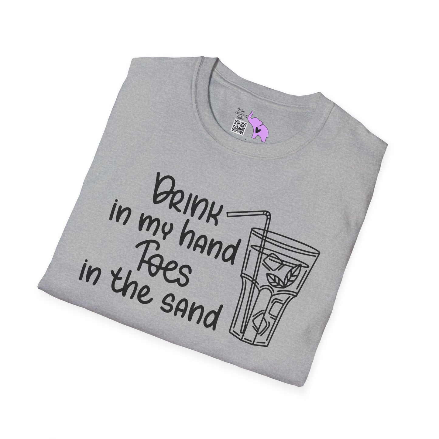 Drink In My Hand Toes In The Sand Adult T-shirt