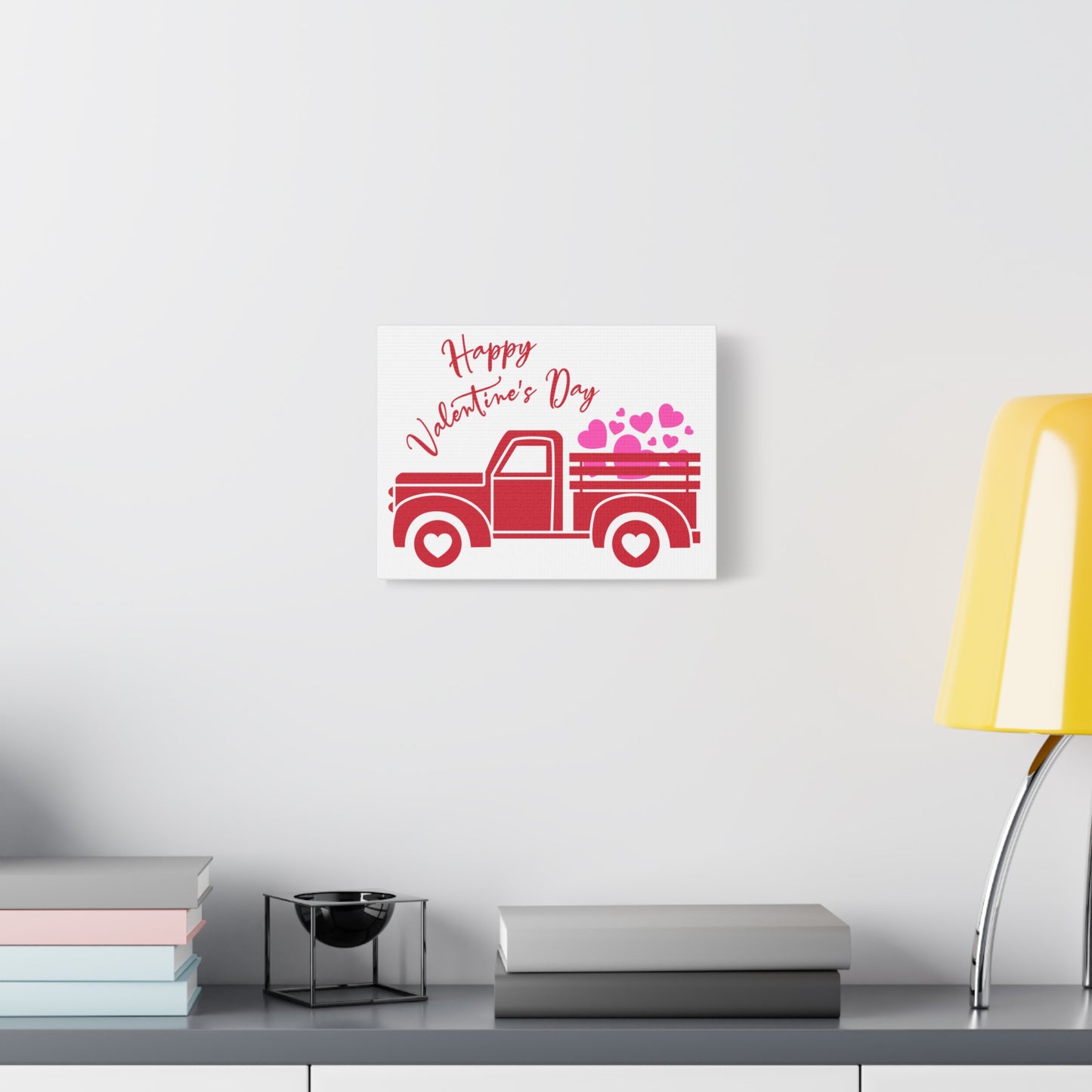 Happy Valentine's Day (Vintage Truck) Canvas Art