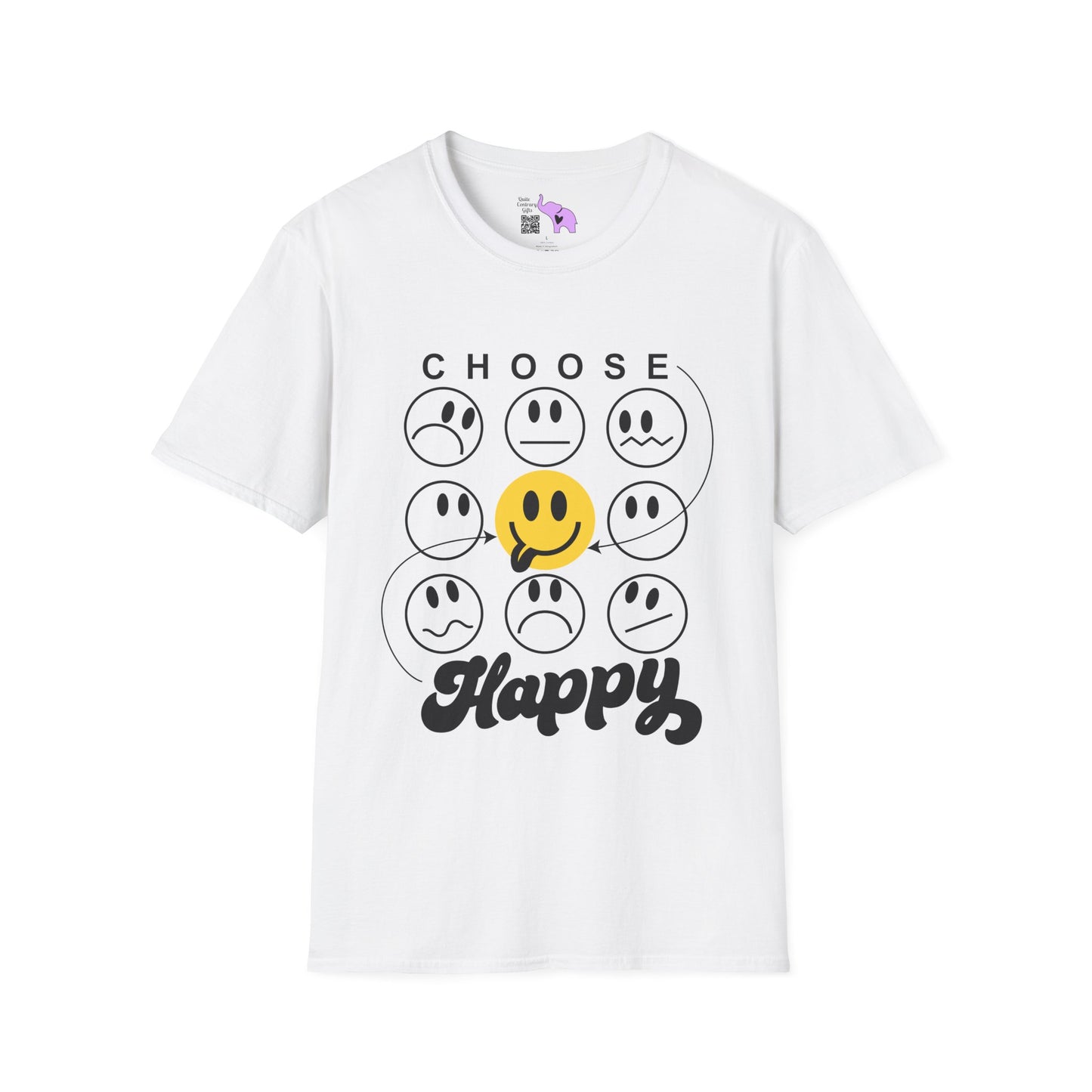 Choose Happy Smiley Faces Adult T-shirt