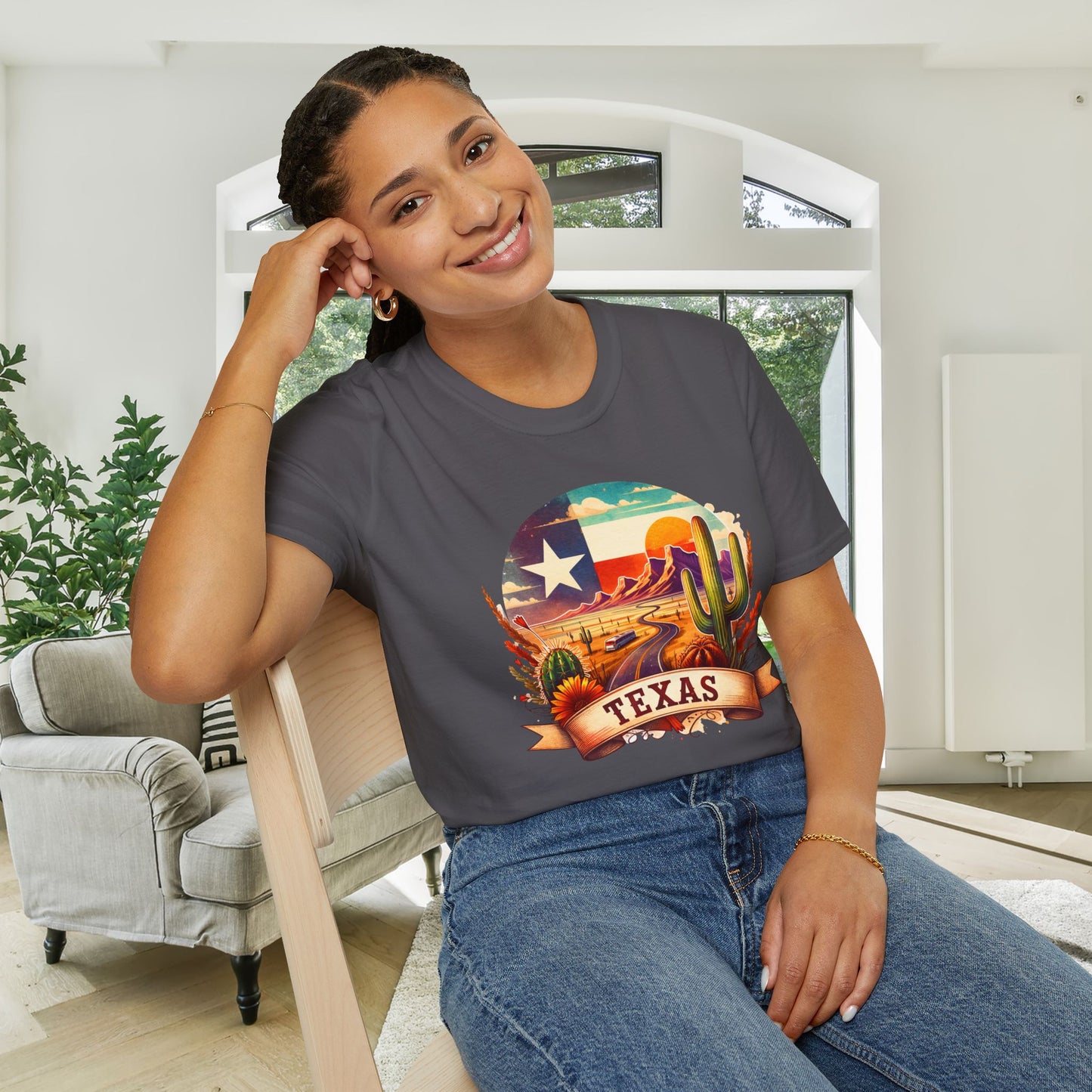 Texas Desert Roads Adult T-shirt