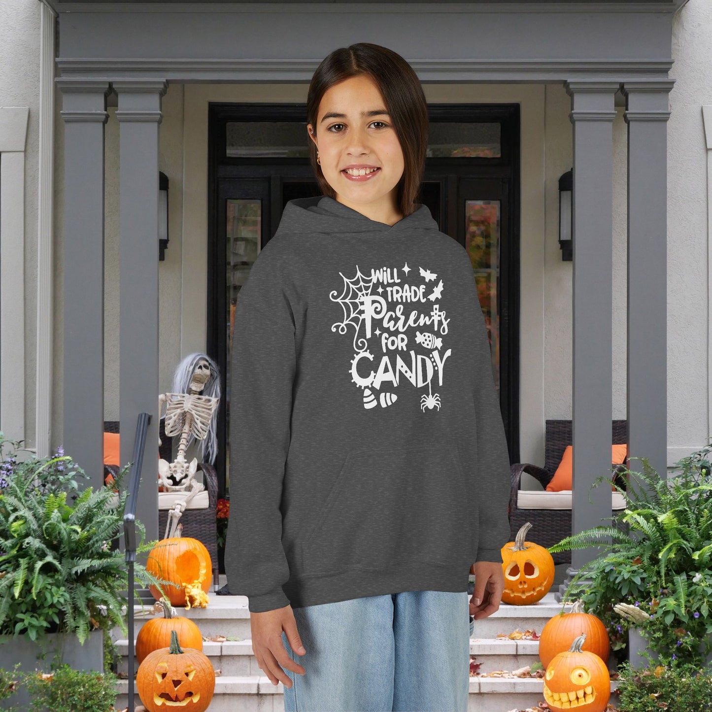 Will Trade Parents For Candy Youth Heavy Blend Hoodie