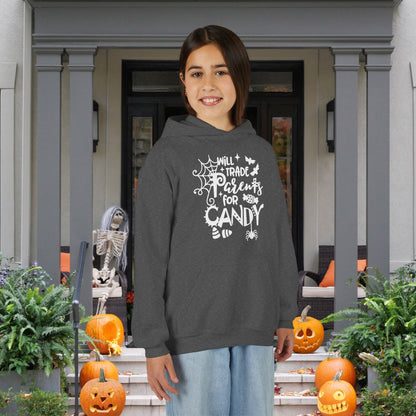 Will Trade Parents For Candy Youth Heavy Blend Hoodie