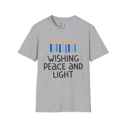 Hanukkah Wishing Peace & Light Adult T-shirt
