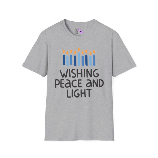 Hanukkah Wishing Peace & Light Adult T-shirt