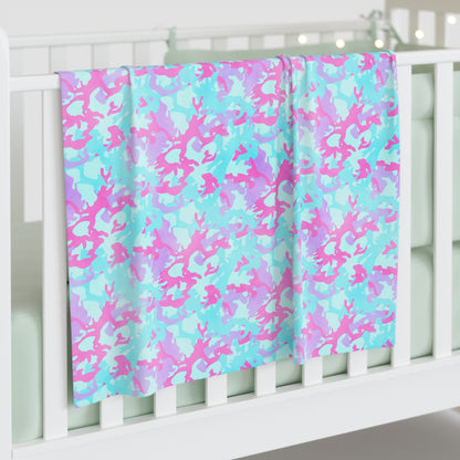 Cotton Candy Camo Baby Swaddle Blanket
