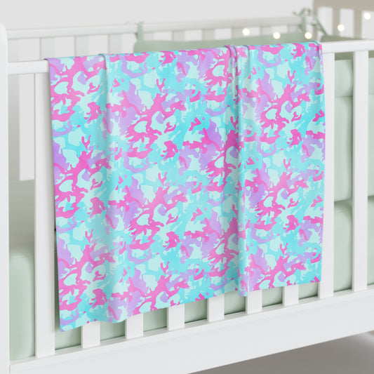 Cotton Candy Camo Baby Swaddle Blanket