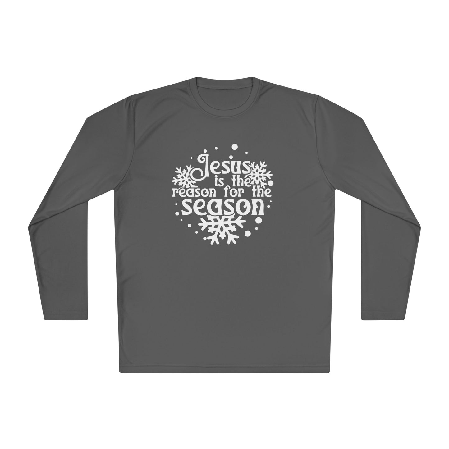 Jesus Is The Reason For The Season Snowflake Adult Long Sleeve Tee